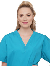 Load image into Gallery viewer, Lizzy-B V-neck Scrub Top (3 Pockets) Teal