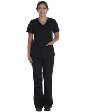 Load image into Gallery viewer, Vital Threads Womens Scrubs Set V-Neck Top & Drawstring Pant VT514C Black