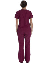 Load image into Gallery viewer, Vital Threads Womens Scrubs Set V-Neck Top & Drawstring Pant VT514C Wine