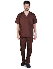 Load image into Gallery viewer, Natural Uniforms Men&#39;s Scrub Set Medical Scrub Top and Pants Chocolate