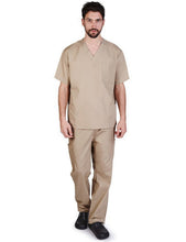 Load image into Gallery viewer, Natural Uniforms Men&#39;s Scrub Set Medical Scrub Top and Pants Khaki