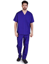 Load image into Gallery viewer, Natural Uniforms Men&#39;s Scrub Set Medical Scrub Top and Pants Purple
