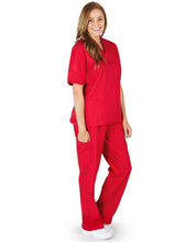 Load image into Gallery viewer, M&amp;M SCRUBS Women Set Medical Top and Pants. Run Large Red