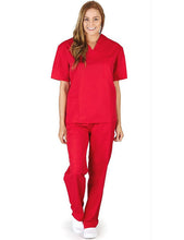 Load image into Gallery viewer, M&amp;M SCRUBS Women Set Medical Top and Pants. Run Large Red