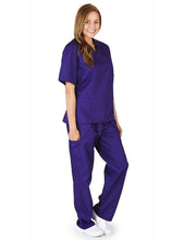 Load image into Gallery viewer, M&amp;M SCRUBS Women Set Medical Top and Pants. Run Large Purple