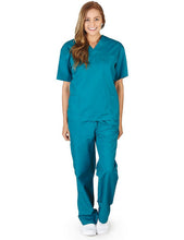 Load image into Gallery viewer, M&amp;M SCRUBS Women Set Medical Top and Pants. Run Large Teal