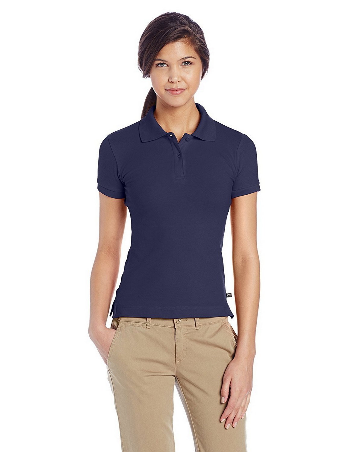 Blue polo shirt and khaki pants online