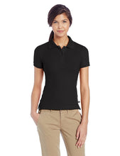 Load image into Gallery viewer, Lee Uniforms Juniors&#39; Stretch Pique Polo Shirt Black