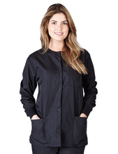 Load image into Gallery viewer, Natural Uniforms Women&#39;s Warm Up Jacket (Plus Sizes Available) Black