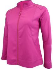 Load image into Gallery viewer, M&amp;M Scrubs Women&#39;s Ultra Soft Front Zip Warm-Up Scrub Jacket (5200) Hot Pink