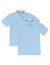 Load image into Gallery viewer, French Toast Boys Uniform Polo 2 Pack Short Sleeve Pique Light Blue