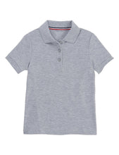Load image into Gallery viewer, French Toast Girls&#39; Short Sleeve Interlock Polo With Picot Collar Grey