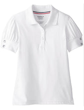 Load image into Gallery viewer, French Toast Girls&#39; Puff Sleeve Double Button Polo White