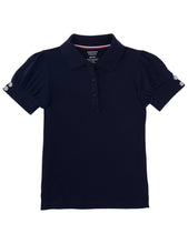Load image into Gallery viewer, French Toast Girls&#39; Puff Sleeve Double Button Polo Navy