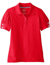 Load image into Gallery viewer, French Toast Girls&#39; Puff Sleeve Double Button Polo Red