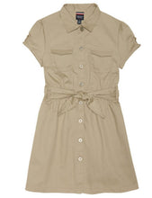Load image into Gallery viewer, French Toast Girls&#39; Twill Safari Shirtdress Khaki