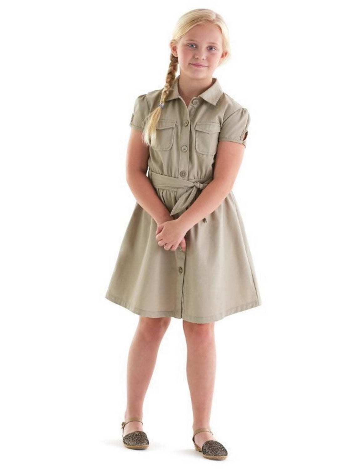 French Toast Girls' Twill Safari Shirtdress – The Uniform Superstore