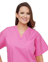 Load image into Gallery viewer, Lizzy-B V-neck Scrub Top Hot Pink