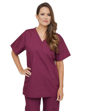 Load image into Gallery viewer, Lizzy-B V-neck Scrub Top Burgundy

