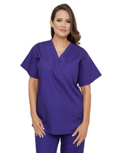 Load image into Gallery viewer, Lizzy-B V-neck Scrub Top Purple
