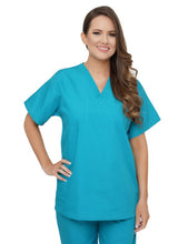 Load image into Gallery viewer, Lizzy-B V-neck Scrub Top Teal
