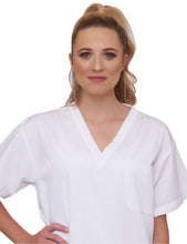Load image into Gallery viewer, Lizzy-B V-neck Scrub Top (3 Pockets) White
