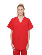 Load image into Gallery viewer, Lizzy-B V-neck Scrub Top (3 Pockets) Red
