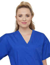 Load image into Gallery viewer, Lizzy-B V-neck Scrub Top (3 Pockets) Royal
