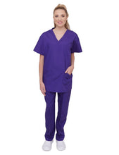 Load image into Gallery viewer, Lizzy-B V-neck Scrub Top (3 Pockets) Purple
