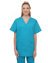 Load image into Gallery viewer, Lizzy-B V-neck Scrub Top (3 Pockets) Teal
