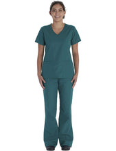 Load image into Gallery viewer, Vital Threads Womens Scrubs Set V-Neck Top &amp; Drawstring Pant VT514C Hunter
