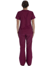 Load image into Gallery viewer, Vital Threads Womens Scrubs Set V-Neck Top &amp; Drawstring Pant VT514C Wine
